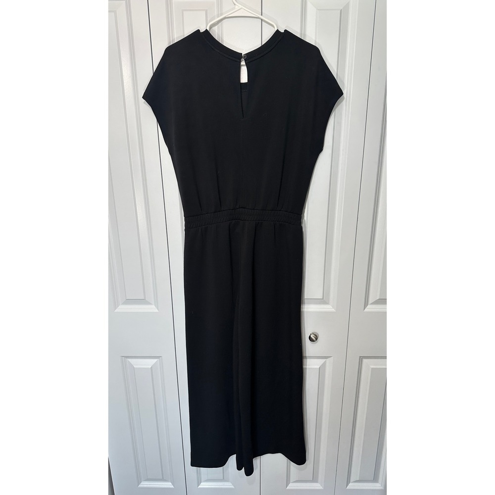 Spanx AirEssentials Jumpsuit Womens Medium Black Cap Sleeve Wide Leg Cropped - Picture 3 of 6
